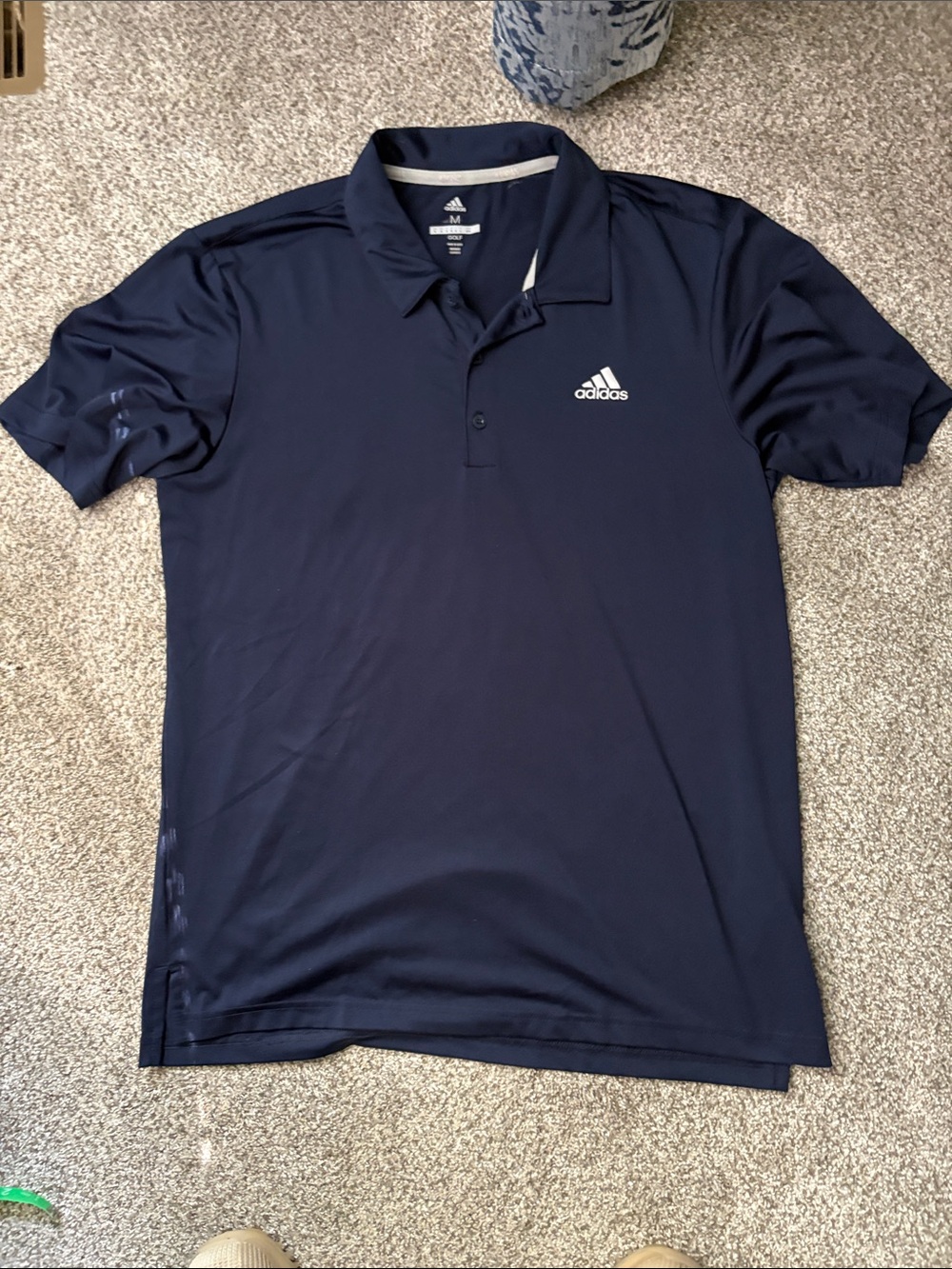 Adidas Navy Performance Polo with White Logo